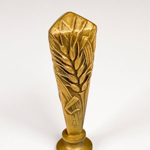 Matasellos de Bronce Decorado con Espigas, Firmado H. Boyer - imagen 2
