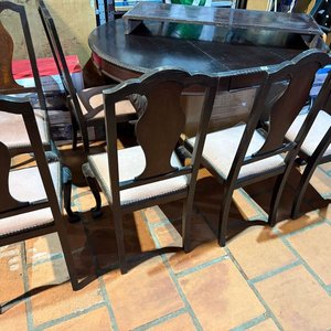 Juego de Comedor Estilo Reina Ana con Mesa Extensible y 6 Sillas - imagen 8