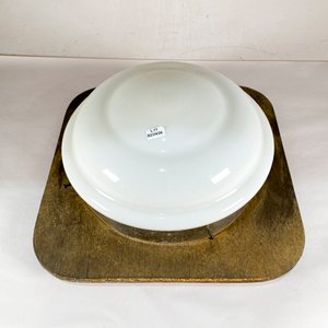 Aplique de Techo Circular Opalina con Base de Madera - imagen 2