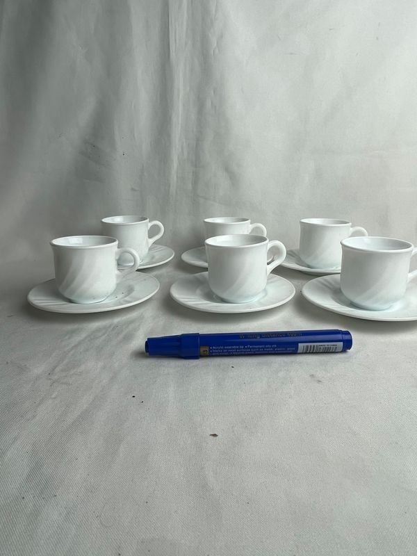 Tazas de café cerámicas blancas con tapa - imagen 4