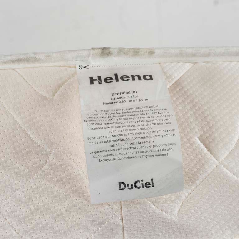 Colchon de 1 plaza duciel color blanco para limpiar - imagen 2