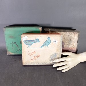 Tres Cajas Decorativas de Madera con Tapa Abatible - imagen 6