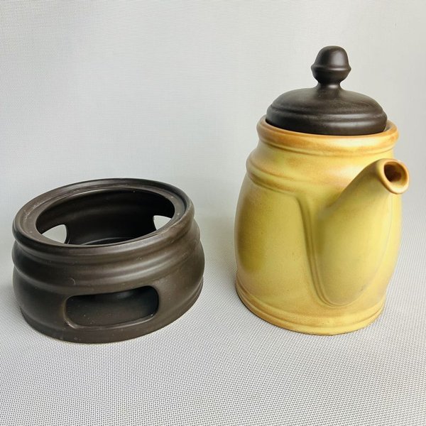 Tetera de porcelana con calentador sin uso - imagen 3