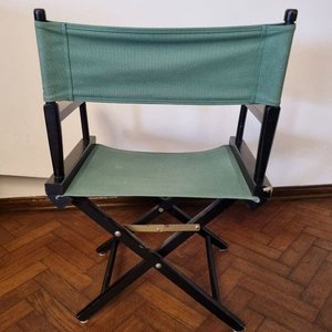 Silla de Director Plegable Clásica - Madera Negra y Lona Verde - imagen 4