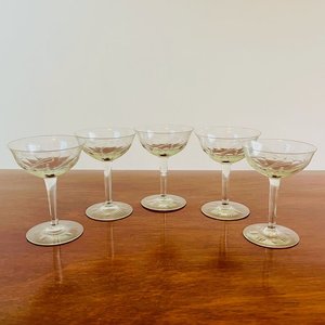 Juego de 11 Copas de Champagne Antiguas Talladas - imagen 2