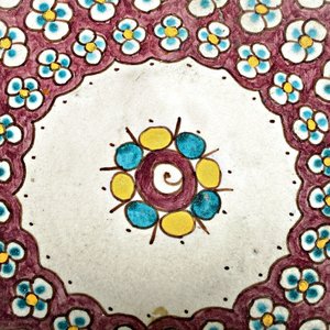 Centro de Cerámica Floral con Pie - Decoración Vintage - imagen 4