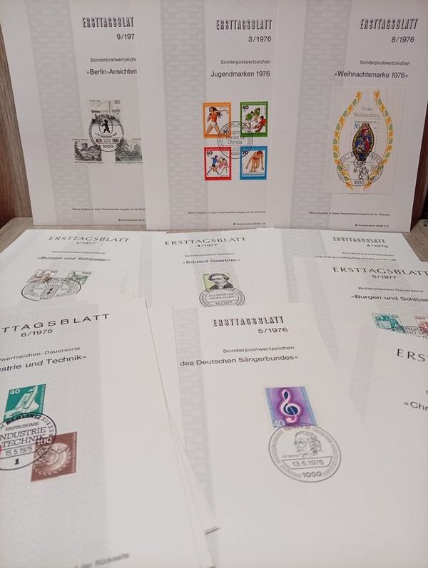 Lote de 15 Hojas de Sellos Primer Día de Alemania (1970) - imagen 1
