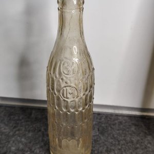 Botella Antigua de Vidrio Labrado "Naranja Urreta" - imagen 4