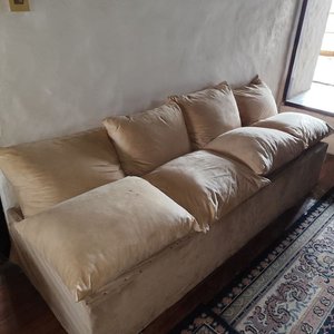 Sofá de 4 cuerpos color beige, convertible en cama - imagen 2