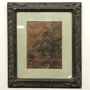 Obra de Carlos Valdes Mujica: Técnica Mixta sobre Papel con Detalles Dorados - imagen 3