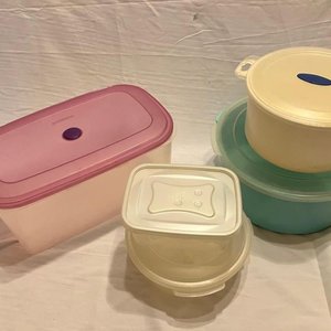Lote- de 5 recipientes plastico taper - imagen 2