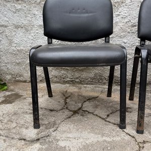 Par de Sillas de Oficina con Asiento y Respaldo de Pantazote Negro - imagen 7
