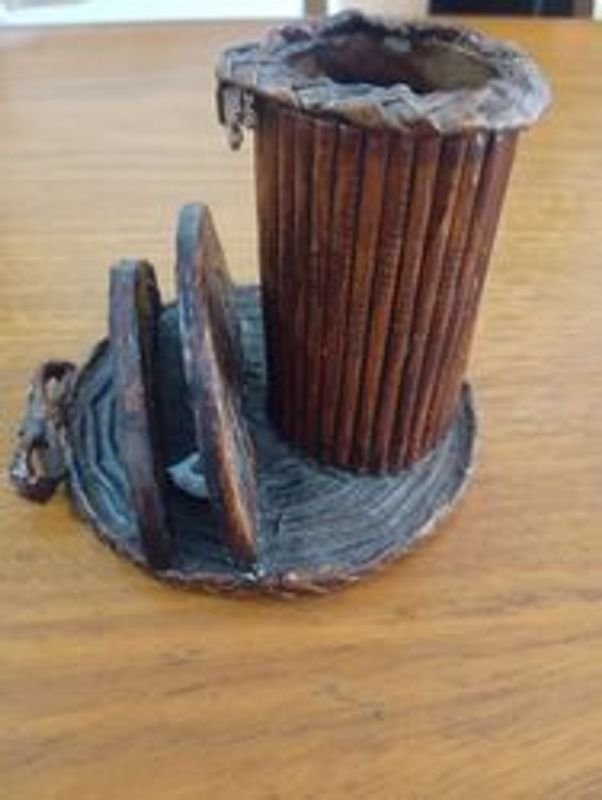 Hielera de madera y adorno porta servilletas - imagen 3