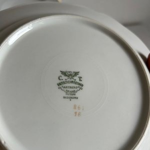 Juego de 5 Platos Hondos de Porcelana Alemana Hutschenreuther Bavaria "Ingeborg" - imagen 5
