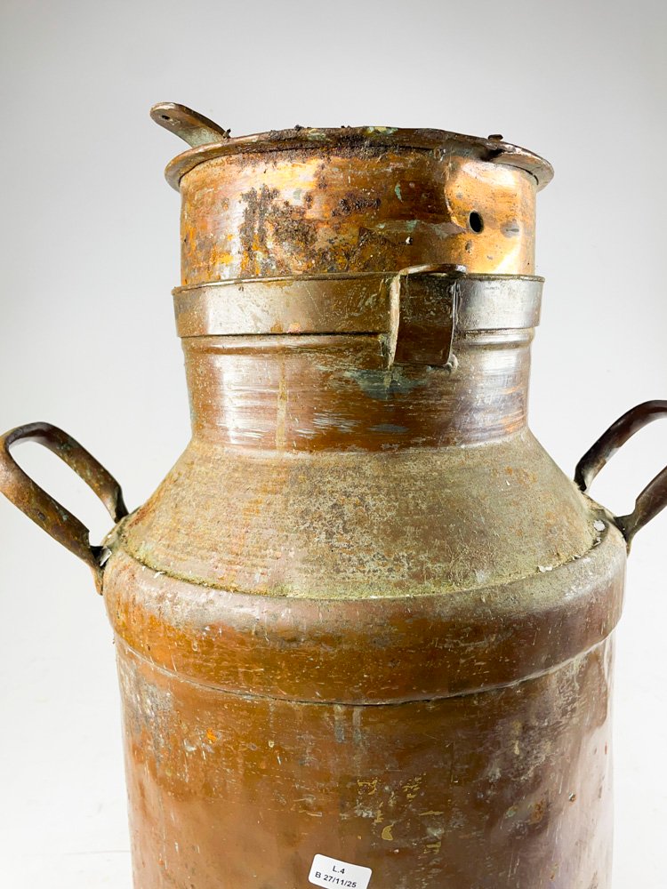 Tarro de leche en cobre antiguo - imagen 3