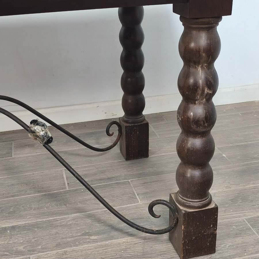 Mesa de comedor en madera y hierro para sala de estar - imagen 6