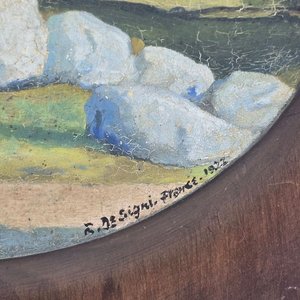 Óleo sobre madera firmado "R. De Signi, France, 1927" - imagen 4