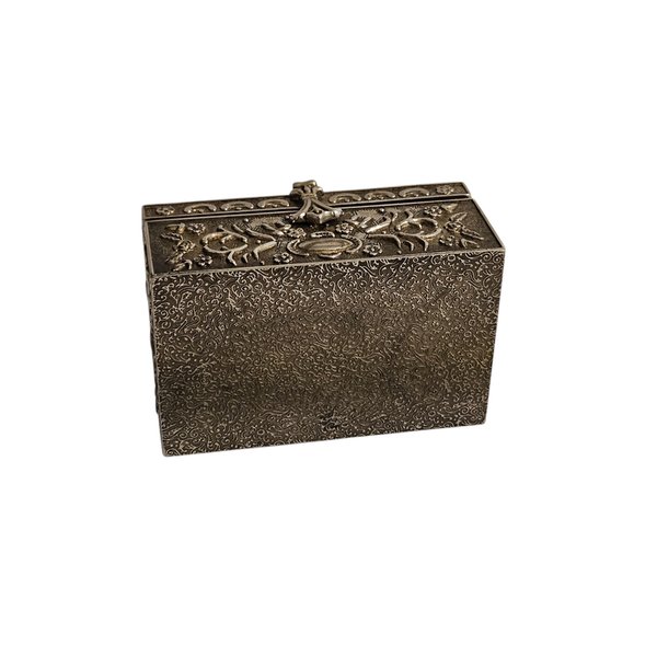 Caja de metal labrada en excelente condición - imagen 3