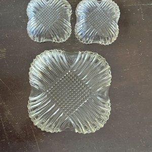 Juego de 3 Fuentes de Vidrio Prensado - imagen 4
