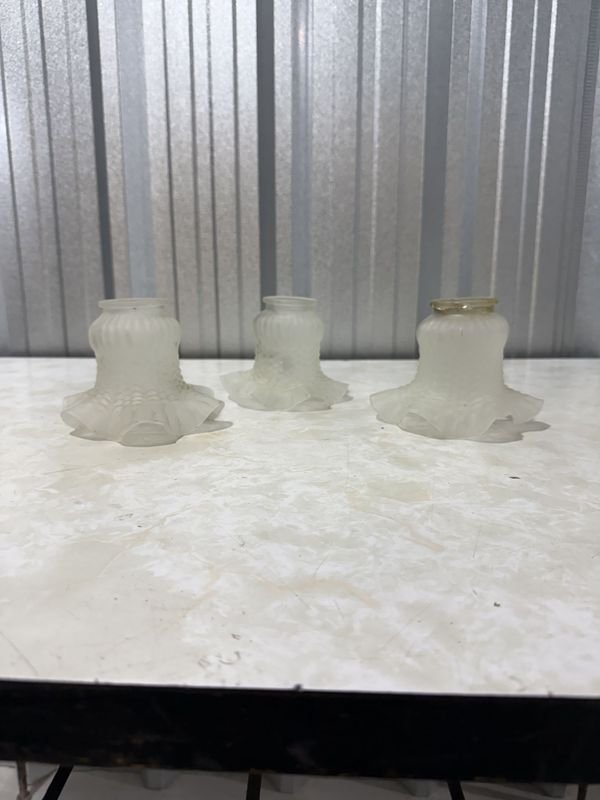 Set de 3 Pantallas para Lámparas de Techo o Apliques, Vidrio Esmaltado