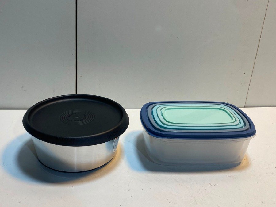 Set de 6 Tupperware Apilables: 5 Tamaños Variados y 1 Contenedor Acero Inoxidable