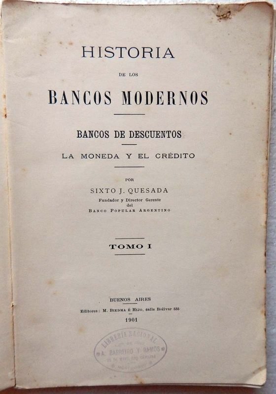 Libro de Historia De Los Bancos Modernos. La Moneda Y El Crédito. - imagen 2