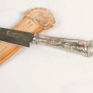Cuchillo Criollo con Mango de Platería y Hoja "Venado" - 25cm - imagen 2