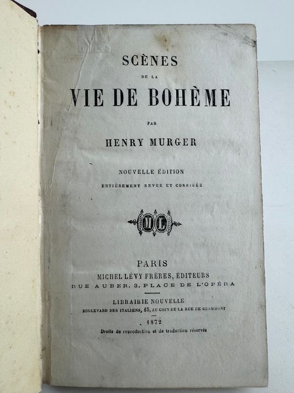 Libro de arte escrito por Henry Murger - Escenas de la vida bohemia