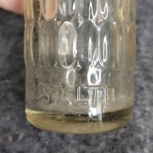 Botella Antigua de Vidrio Labrado "Naranja Urreta" - imagen 2