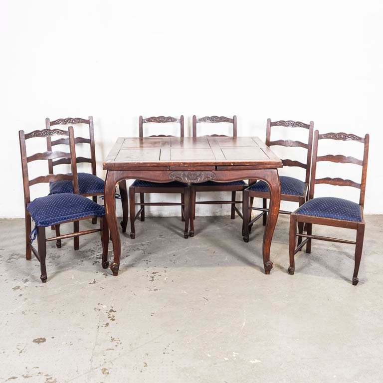Lote siguiente: Mesa de comedor provenzal y sillas para sala