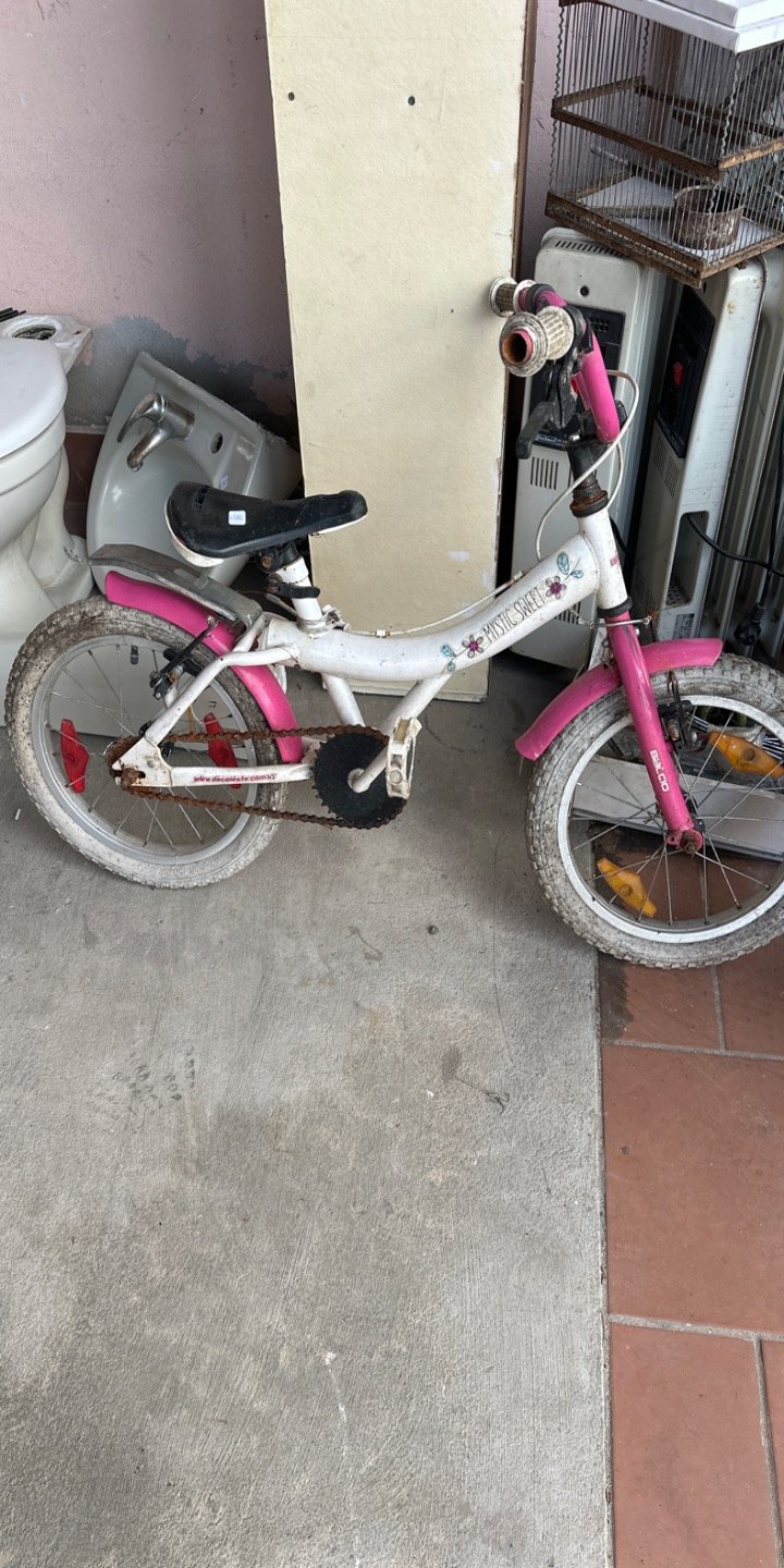 Bicicleta Infantil Blanca y Rosa