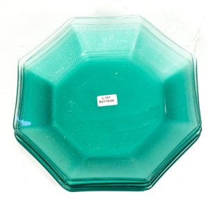 Juego de 9 Platos Octogonales Hialinos Verdes de 23 cm - imagen 2