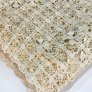 Mantel de Hilo Calado Blanco con 14 Servilletas - Decoración Floral - imagen 4