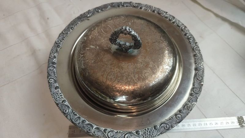 Guisera en metal plateado para decoración - imagen 2