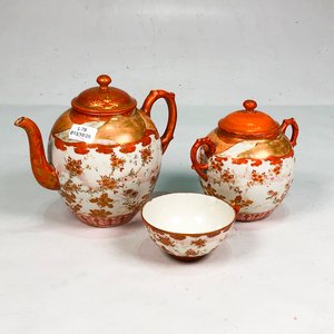 Juego de Porcelana Oriental: Tetera, Azucarero y Taza - imagen 2