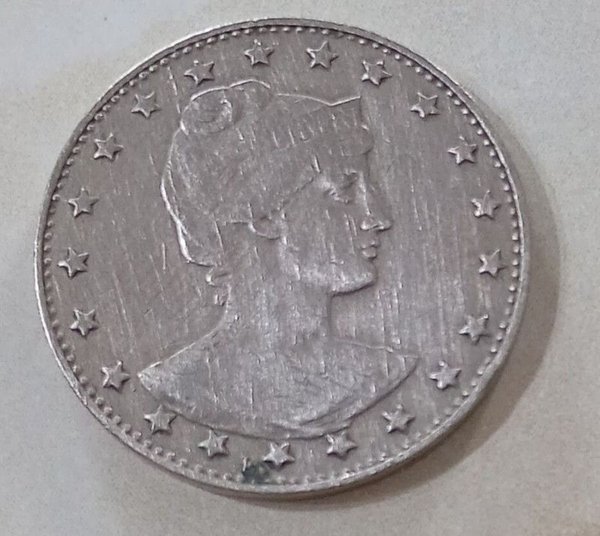 Moneda brasileña de 100 réis del año 1901 - Coin de plata en buen estado - imagen 2