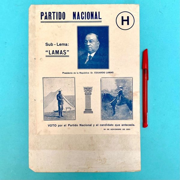 Lista Partido Nacional Candidatura Presidencial Dr. Eduardo Lamas "Lamas" 1930 - imagen 1
