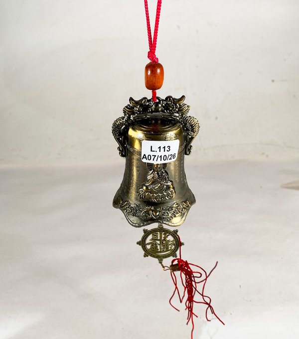 Campana Oriental Antigua con Dragones y Badajo Suelto - imagen 1