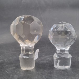 Lote de 2 Tapones de Botellón de Cristal Tallado - imagen 4