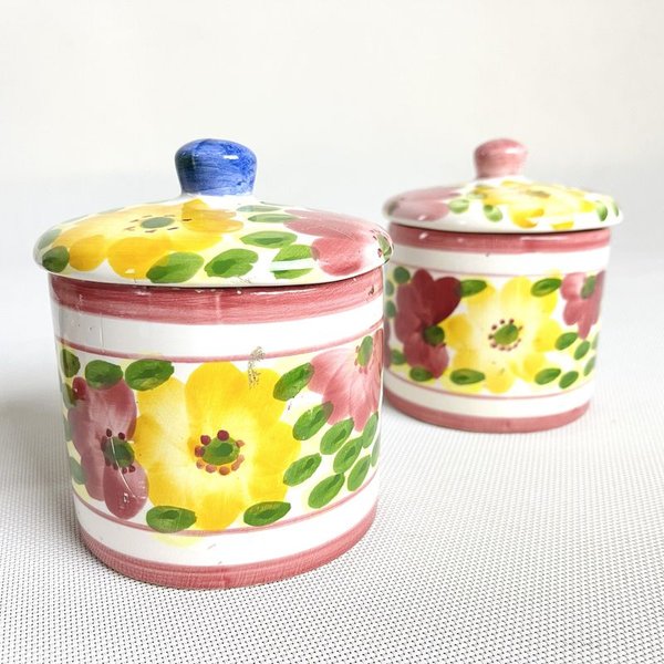 Potes de cerámica con diseños florales - imagen 1