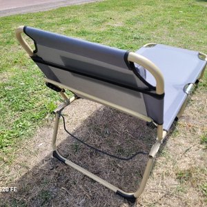 Catre Plegable para Camping - Tela Gris y Caños Beige - imagen 5