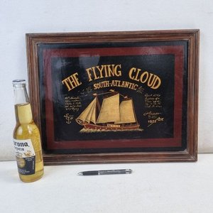 Cuadro Decorativo 'The Flying Cloud' Estilo Marinero con Velero y Leyendas Náuticas - imagen 2