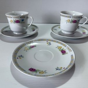 Set de Vajilla: Tazas, Platillos y Plato para Torta Ámbar - imagen 3