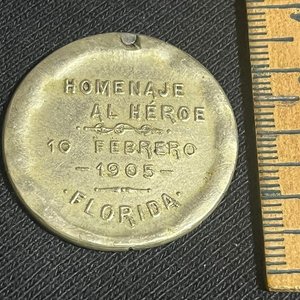 Medalla Homenaje General Aparicio Saravia - Héroe de Florida 1905 - imagen 2