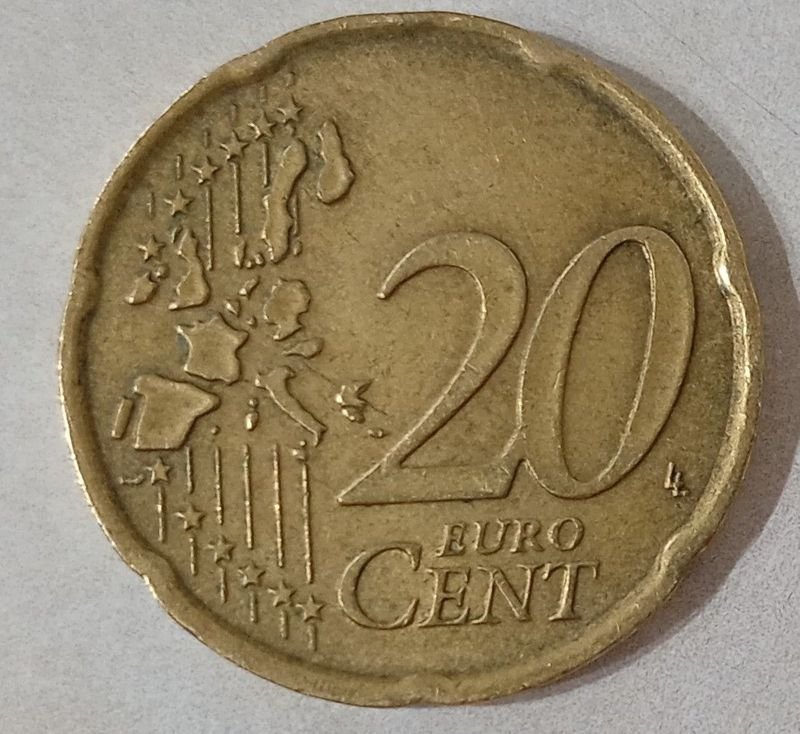 Moneda de Euro de 20 Centavos, acuñada en el año 2002 - imagen 2