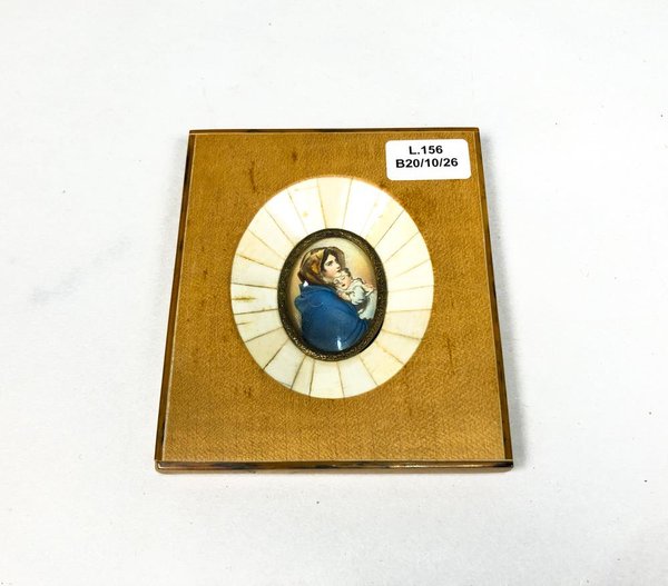 Miniatura Pintada a Mano "Madonna Terruzzi" con Marco Ovalado - imagen 1