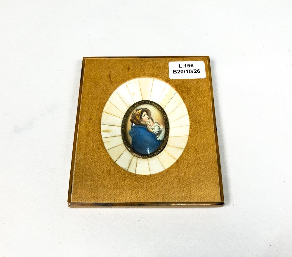 Miniatura Pintada a Mano "Madonna Terruzzi" con Marco Ovalado