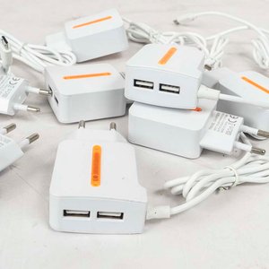 Lote de 10 Fichas Cargadores USB Blancos - imagen 2