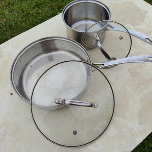 Set de Sartén y Cacerola con Tapas de Vidrio Usados - imagen 3