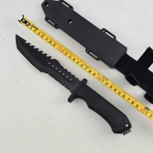 Cuchillo Táctico Negro con Vaina y Medidas - imagen 3